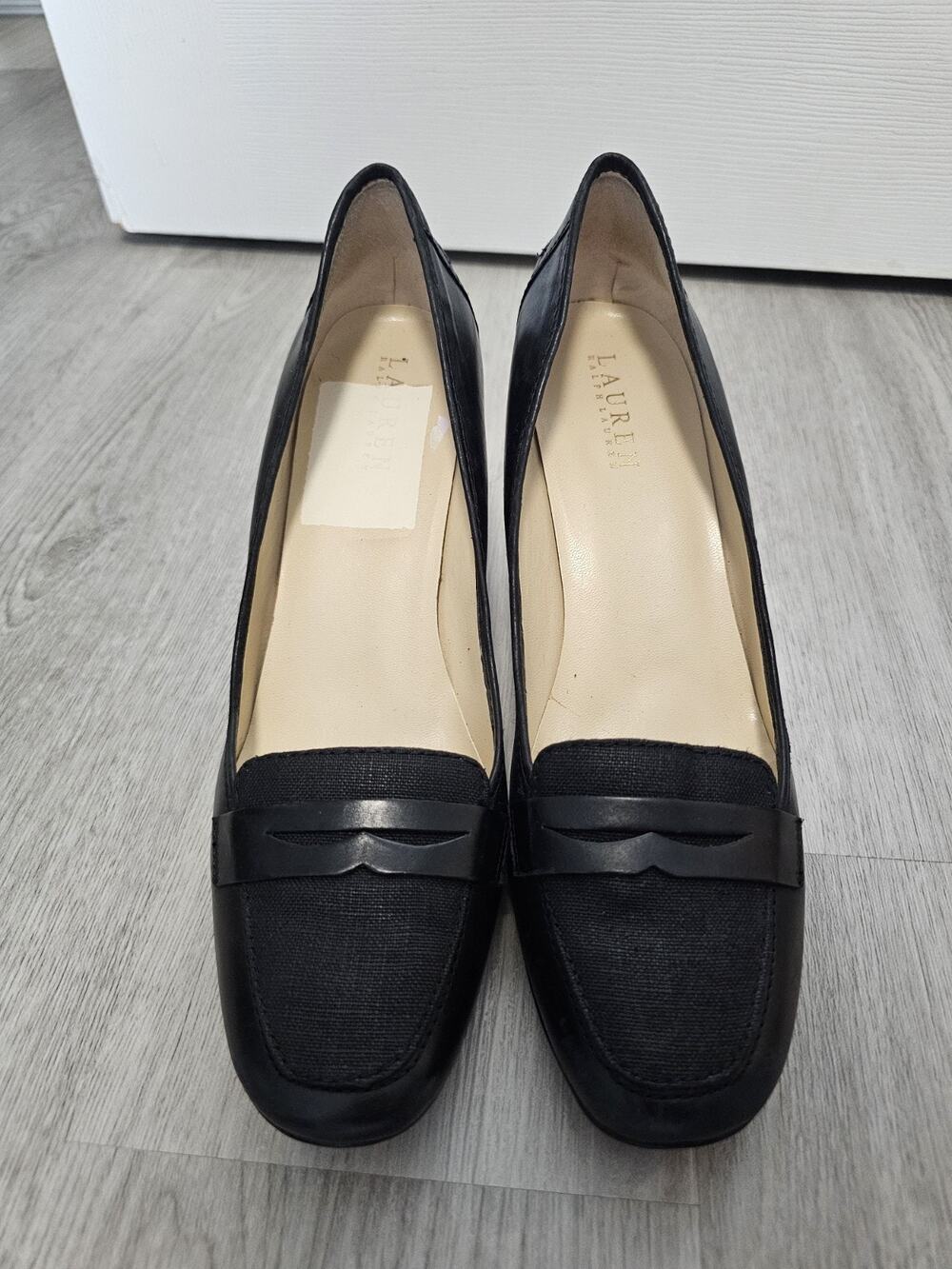 Lauren Ralph Lauren Black Leather Pumps Shoes Size 10M Heels
